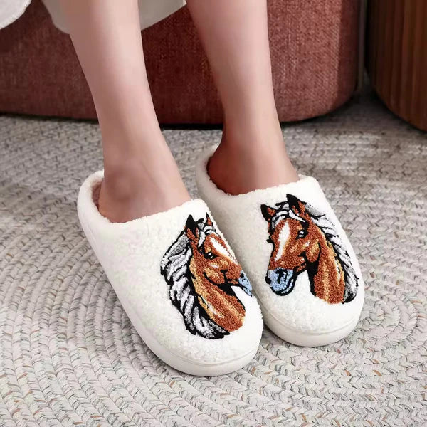 HoofSteps™ Soft Stitched Horse Slippers