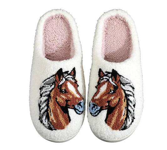 HoofSteps™ Soft Stitched Horse Slippers