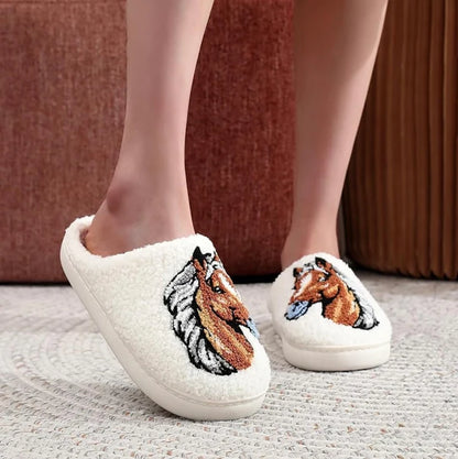 HoofSteps™ Soft Stitched Horse Slippers